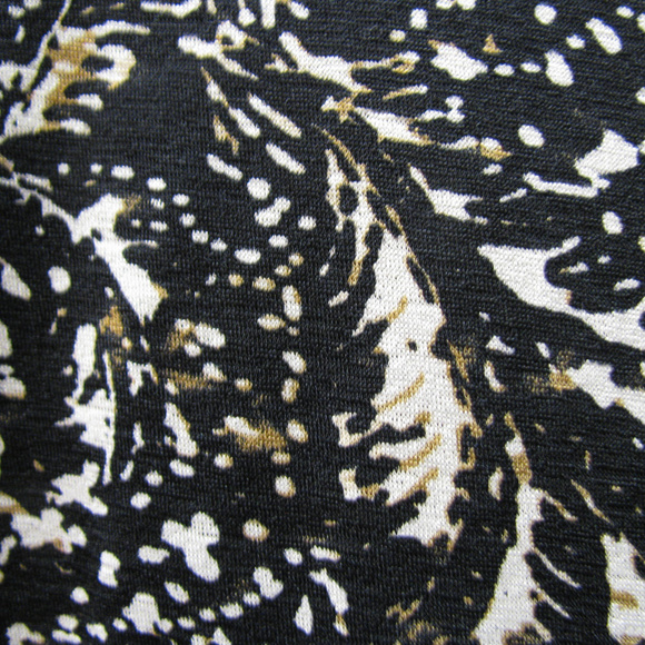 COLDWATER CREEK 2X Black/White/Gold Top 3/4 sl - Picture 2 of 5